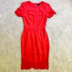 Red H&M knee length dress